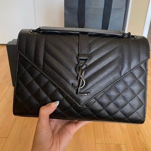 Black Medium YSL Envelope Bag - Yves Saint Laurent
